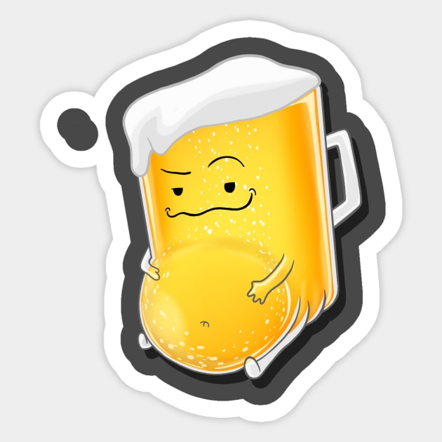 Beer Belly Sticker by WeFlaps Comics Merch